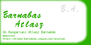 barnabas atlasz business card